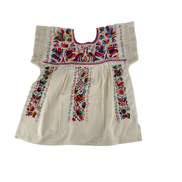 Mexican Hand embroidered bluse Size L - Picture 3 of 9